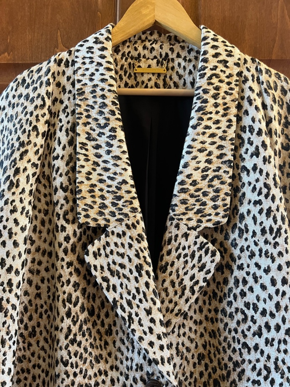 Diane Von Furstenberg Leopard Print Coat Duster Tan Black Size 12 - Picture 4 of 16